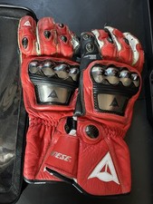 Dainese Full Metal Titanium Gloves Ducati Red/White Used Size L
