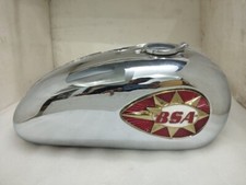BSA A65 2 Gallon Chrome Steel Fuel Petrol Gas Tank + Cap + Taps & Badge |Fit For
