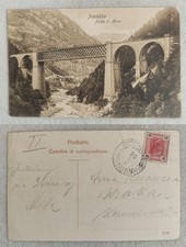 postcard udine pontebba bridge stamp traveling pontebba bologna abroad vg 1906