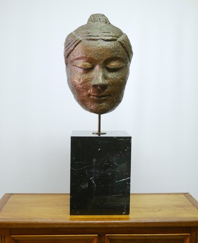 Sculpture tête bouddha - sculpture, de