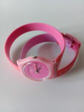 Montre Swatch Lady Double Tour - bracelet double - couleurs rose et prune