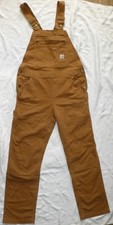 Carhartt Women’s XS -Reg (0-2) Bib Overall Straight Dusty Brown Duck Rugged Flex