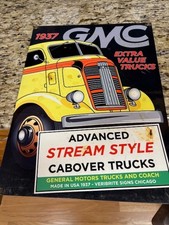 1937 GMC Cabover Truck Porcelain Enamel Heavy Metal Sign - Double Sided 15x20