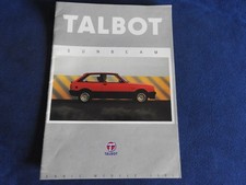 catalogue talbot sunbeam  1981