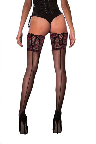 Bas voile noir couture - noir,