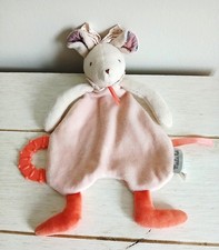 Moulin Roty Doudou peluche plat souris il était une fois rose anneau dentition