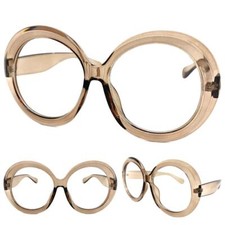 Lunettes De Vue Vintage Rétro En Taille Surdimensionnée Avec Monture Ronde Brune