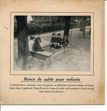 PARIS c. 1910 - Sandbenches for children Jardin du Palais-Royal - 23