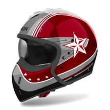 Casque Jet AIROH J 110 Command Gris Rouge Brillant