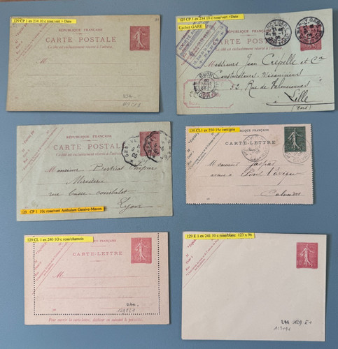 Lot 6 entiers postaux - ==, de