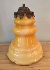 abat jour verre suspension lampadaire couleur caramel ancien 70 s