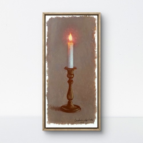 Tableau original huile - , bougie