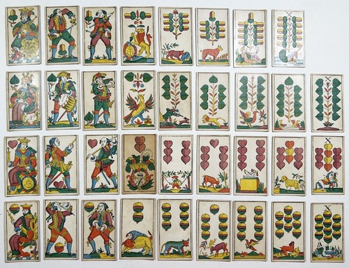 Jeu cartes ancien simple - cartes,