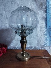 ​Lampe à Poser Design Mid-Century Laiton Globe Verre Bullé Style Helena Tynell