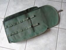 Ancienne sacoche outil ou autre en toile verte attache cuir, militaria, armée?