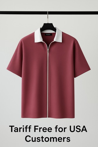 Men half sleeve zip - sleeve, polo