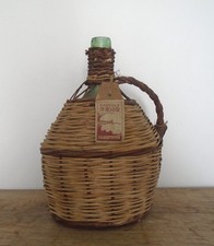 ANCIENNE BONBONNE DAME JEANNE BOUTEILLE VERRE OSIER