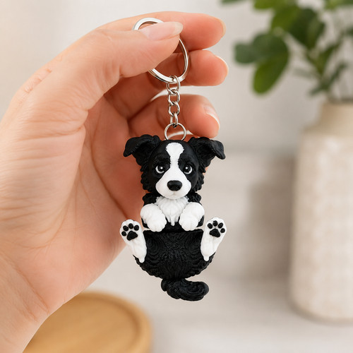 Articulated border collie dog - border,