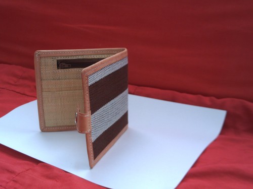 Porte feuille raphia et - en,