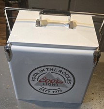 Coors Light Beer Koolatron 13L White Silver Vintage Ice Chest Cooler