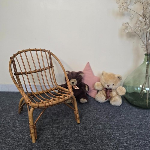 Chaise enfant vintage rotin - chaise,