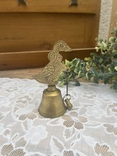 Cloche de Table en Laiton Ornée d'un Canard Clochette