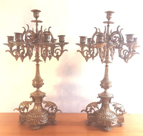 Paire chandeliers feux - chandeliers,