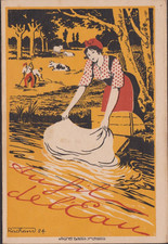 OLD ADVERTISING LEAFLET WASHING MACHINE "EVE" ETS RONOT ST DICIER / 4 FLAPS