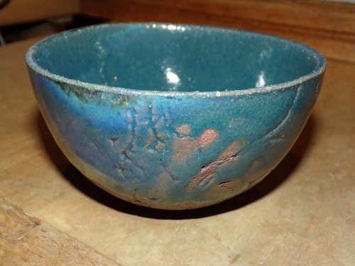 Ancien bol poterie flammé - bol,