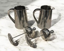 Pair (2) La Cafetiere Thermique 4 Cup French Press Double Walled Stainless Steel