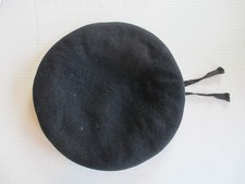 Vintage Military Beret ABL MANABI 1951 Size 55?  Wool  Leather           B72