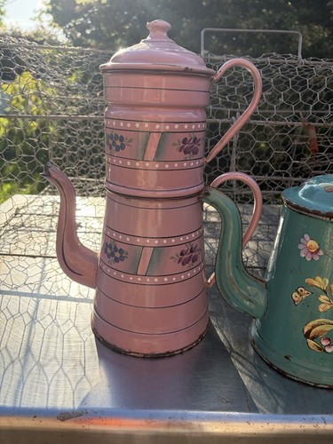 Ancienne cafetière émaillée - cafetière,