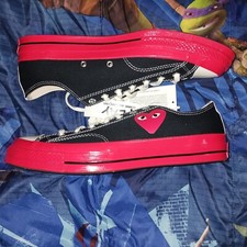 Converse x Play Comme des Garcon Black Chuck Taylor Low A01795C Mens Sz 12 NWOB