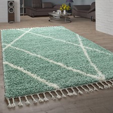 Tapis Shaggy, salle de séjour, haute pile, motif scandi design vers. Couleurs