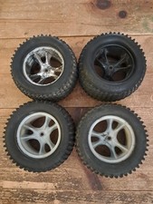 Rare Traxxas Sport Maxx Wheels Tires 3 Spoke Rims 14mm Hub Emaxx Tmaxx READ