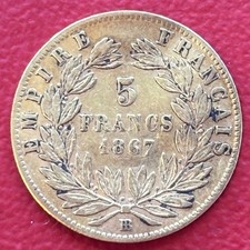 5 Francs 1867 BB Ttb apoleon