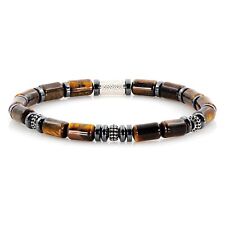 Tiger Eye 925 Sterling Silver Bracelet Bracelet Beaded Bracelet Raw Plated 6mm