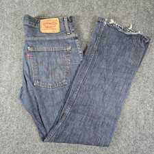 Levi's 507 Jeans Mens W34 L32 Blue Denim Pants Distressed Faded