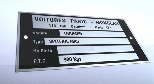 Plaque constructeur triumph - plaque,