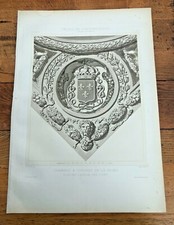 1888 print ! palais of fontainebleau - chambre a coucher de la reine ! corner 