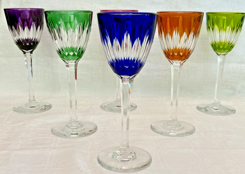 Verres pied cristal de - a,