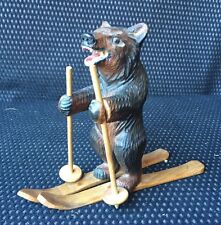 OURS A SKI EN BOIS SCULPE