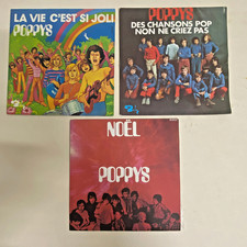 Lot 3 Disques 45 T. des Poppys - Noël - Des Chansons Pop - La Vie C'est si Joli
