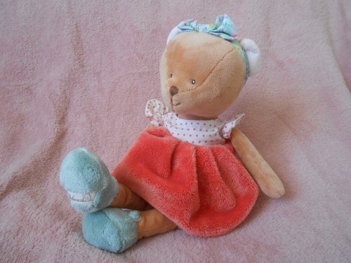 Doudou peluche ours robe happy - robe,