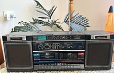 SANYO MW250F Stereo FM/AM Radio Double Cassette Recorder / Player Boombox 