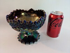 Fenton Violet Carnival Verre Irisé Candy Plat Autocollant 12.7cm Grand