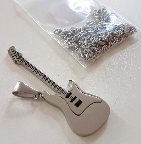 Collier pendentif guitare - collier,