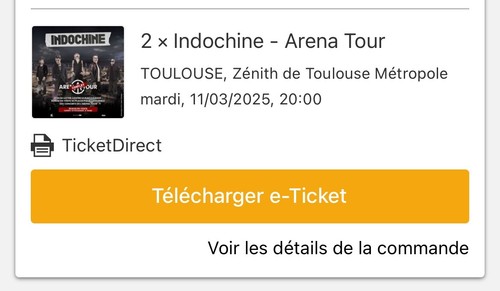 Deux places concert - deux,