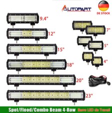 5~23 Pouces 4 Rangées Barre LED Combinée 9D Rampe de Travail Offroad Auto SUV