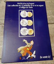 Hergé &amp; Tintin - Plv de magasin pour médailles Argent et Or Tintin - Neuf